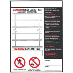 Shelf/Pallet Racking Load Notice (BLS1), BLS1, Filstorage