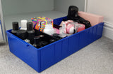Large Plastic Storage Box Wardrobe & Cupboard Cosmetic Organiser Container 135mm H, 604 (615x220x135), Filstorage