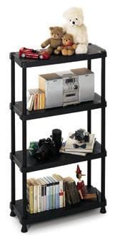 Solid Recycled Plastic Shelving 25kg Per Level 4 Shelves 1350mm H x 750mm W x 300mm D, 1230/4, Filstorage