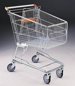 Shopping Trolley 140Ltr (set of 2), Red Handles, Filstorage