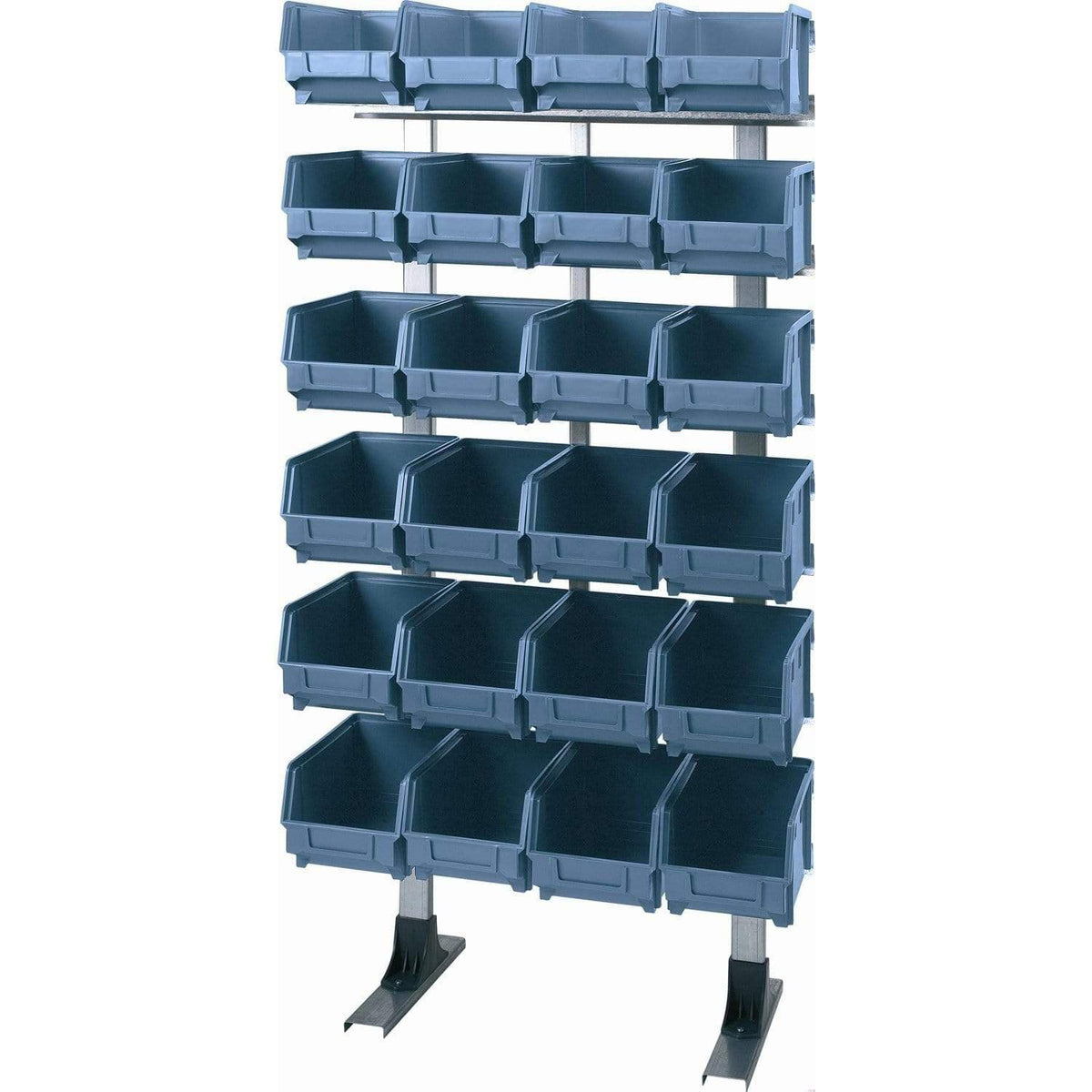 Freestanding Louvre Panel Parts Storage Bin Rack with 24 Bins 1250mm H, T303, Filstorage