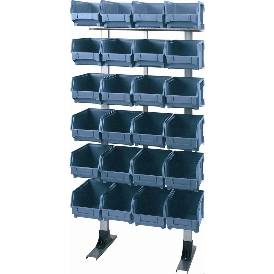 Freestanding Louvre Panel Parts Storage Bin Rack with 24 Bins 1250mm H, T303, Filstorage