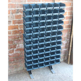 Freestanding Louvre Panel Parts Storage Bin Rack with 72 Bins 1250mm H, T302, Filstorage