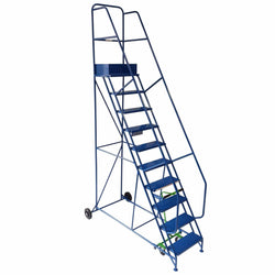10 Tread Mobile Safety Steps, Blue RAL 5005, Filstorage