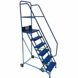 6 Tread Mobile Safety Steps, Blue RAL 5005, Filstorage