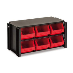 Dust Resistant Small Parts Storage Parts Bin Compartment Organiser Unit (4 bin options), 6 Drawers, Filstorage