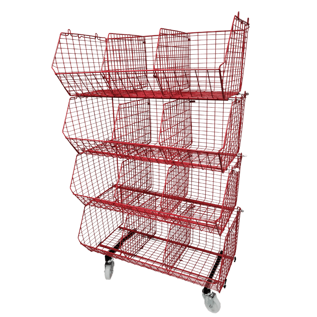 C12 (medium) Mobile Unit Complete 4 Baskets, RED C12 Mobile Unit 4 Baskets, Filstorage
