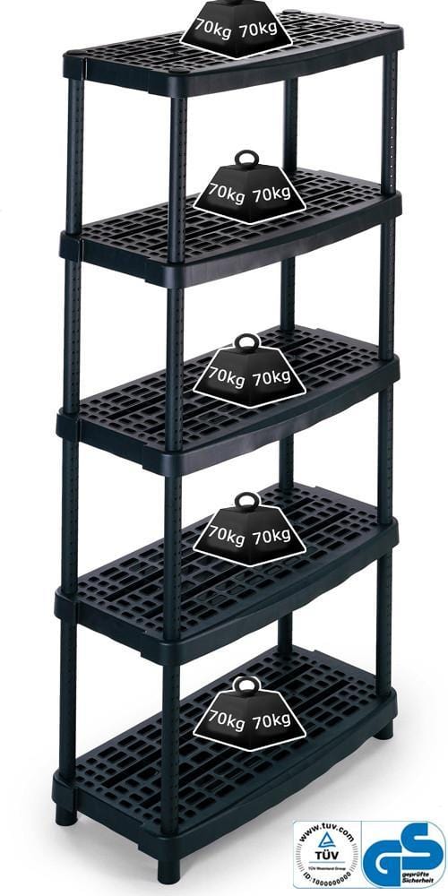 Vented Recycled Plastic Shelving 70kg 5 Level 1885mm H x 930mm W x 455mm D, 1836/5, Filstorage