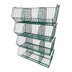 C12 (medium) Unit Complete 4 Baskets & Dividers, C12 SET GREEN STATIC, Filstorage