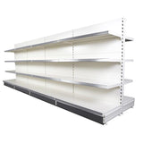 Retail Shop Shelving Run of 4 x Gondola Bays 1.4m High with Shelves, 1250mm wide bays, Filstorage