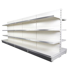 Retail Shop Shelving Run of 4 x Gondola Bays 1.4m High with Shelves, 1250mm wide bays, Filstorage