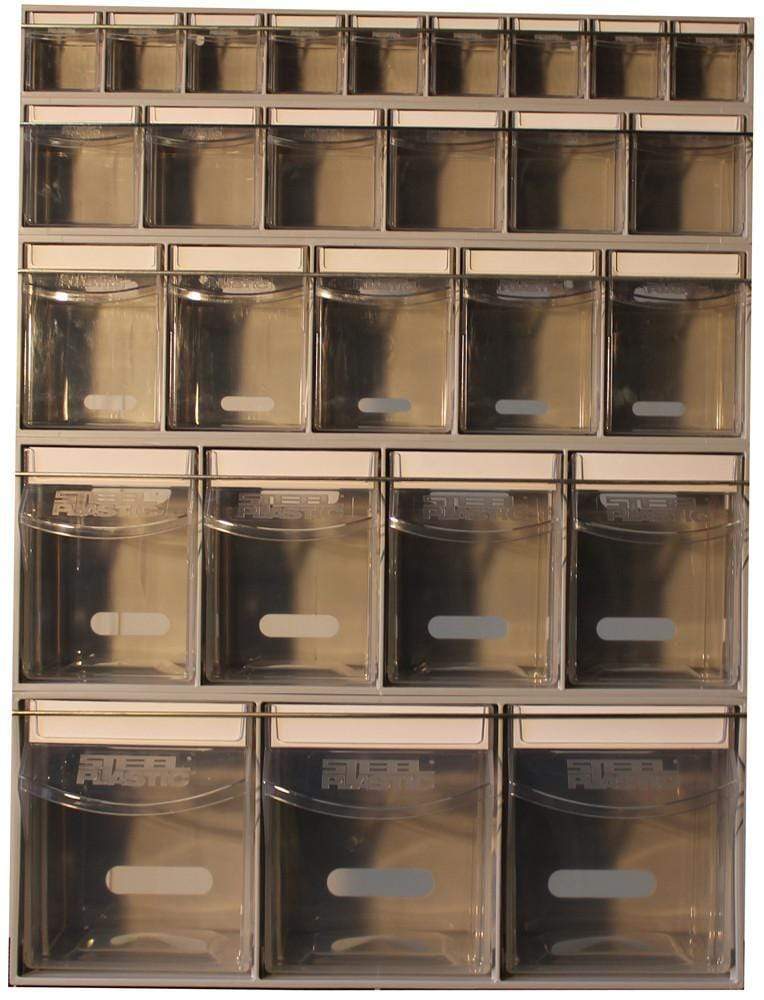 Complete Van Storage Tilt Bin Kit (27 compartments), Tilt Bin Van Kit, Filstorage