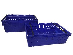 10 x Supermarket Bale Arm Crate (35L), Green, Filstorage