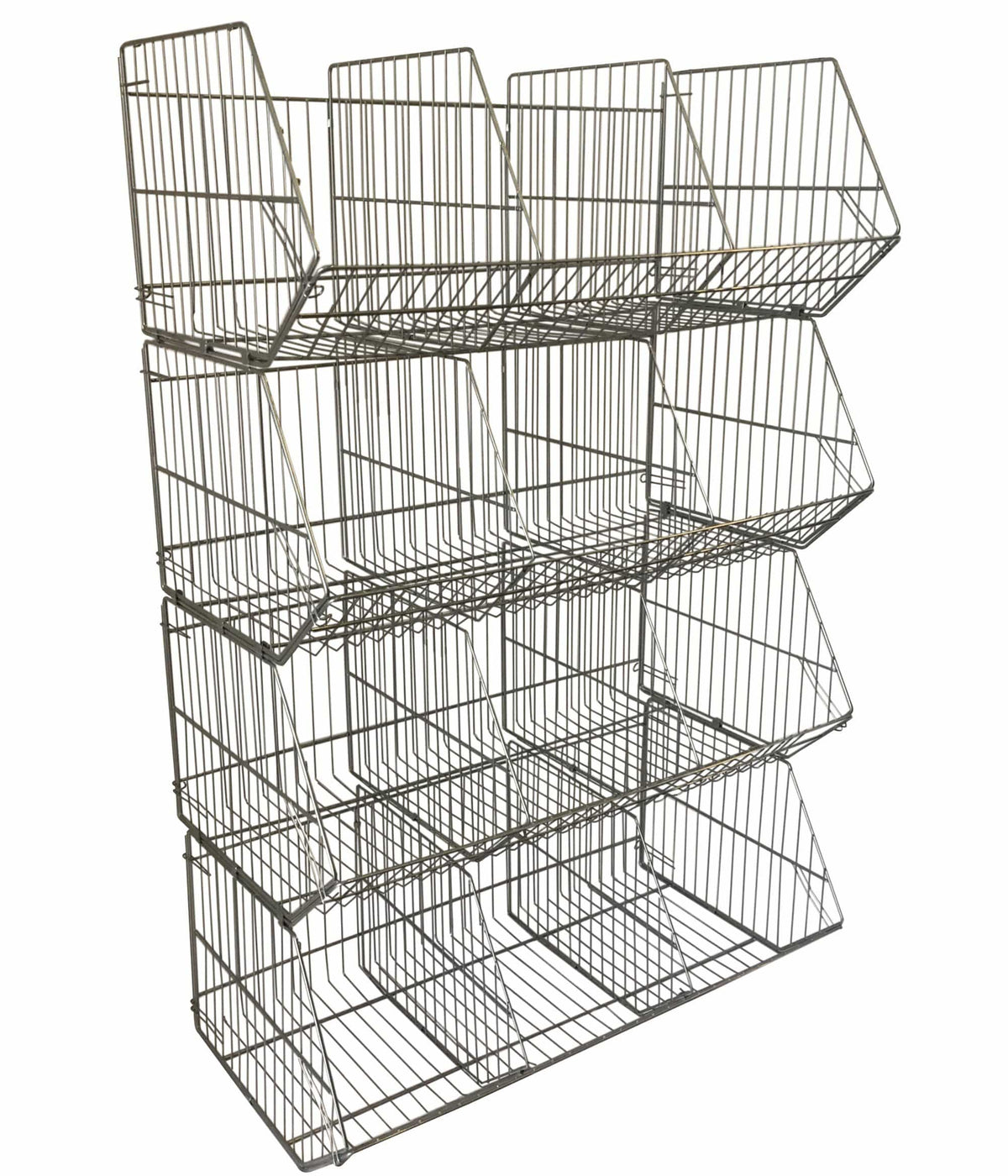 Large Wire Storage Stacking Display Basket (Single), 900mm Single Basket - White, Filstorage