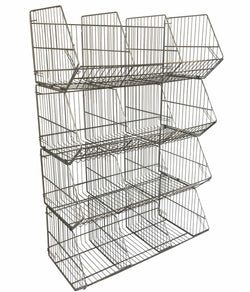 Large Wire Storage Stacking Display Basket (Single), 900mm Single Basket - White, Filstorage