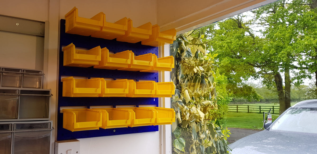 Wall Storage Kit 16 Plastic Parts Bins & Panel (VPB05), VPB05, Filstorage