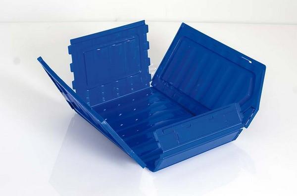 Large Collapsible Plastic Storage Bins (Pack of 5), Blue Bins T53P, Filstorage