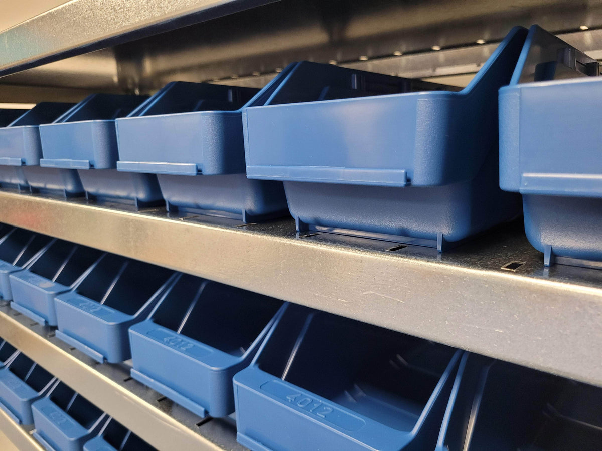 Stemo Picking Shelving Unit with Plastic Shelf Bins 1790mm H x 1000mm W x 400mm D, 44 x 4024 Shelf Bins, Filstorage