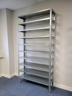 Steel Shelf Unit with 36 Storage Parts Bins 2000mm H x 1000mm W x 300mm D, Red, Filstorage