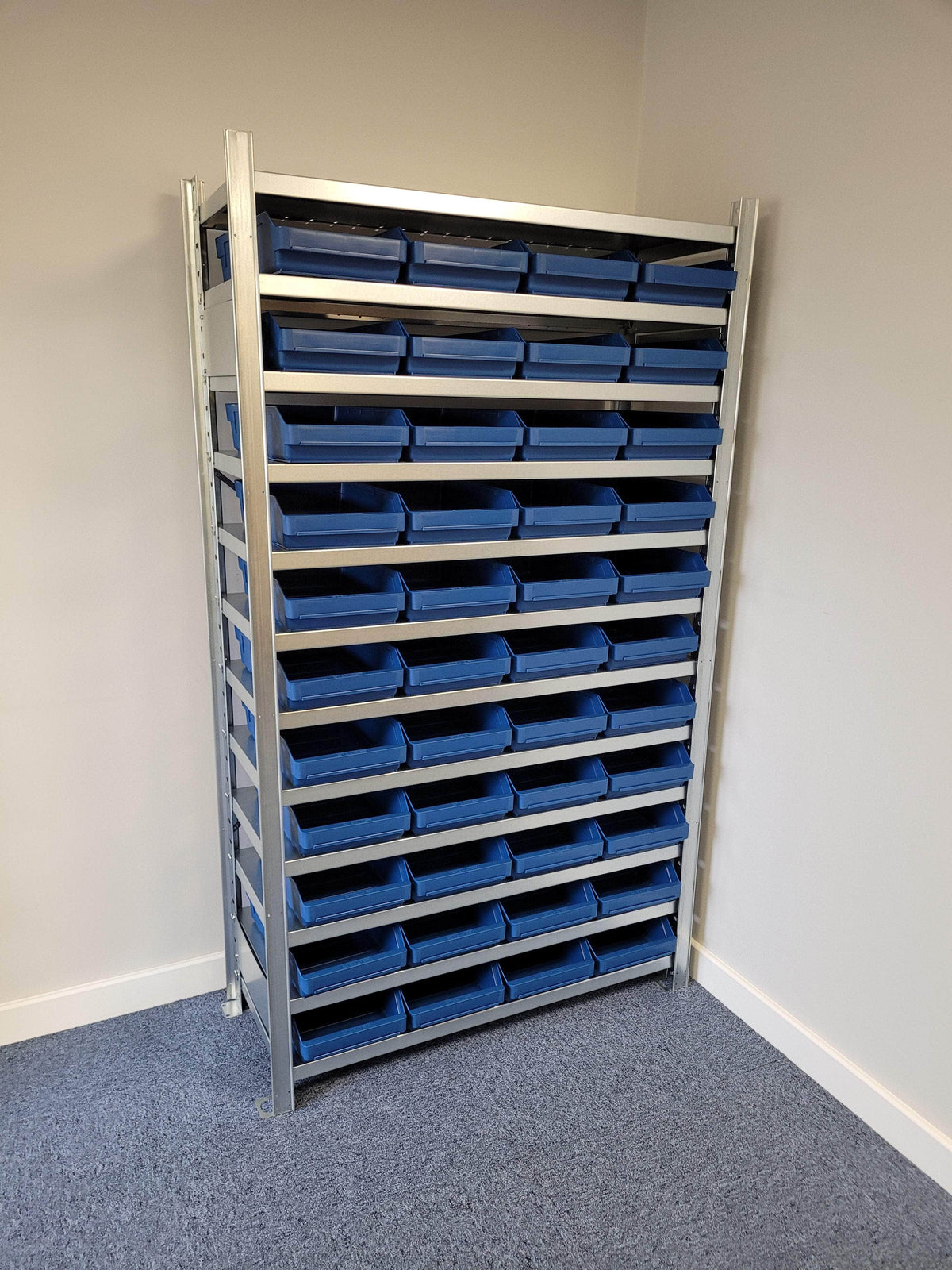 Stemo Picking Shelving Unit with Plastic Shelf Bins 1790mm H x 1000mm W x 400mm D, 44 x 4024 Shelf Bins, Filstorage