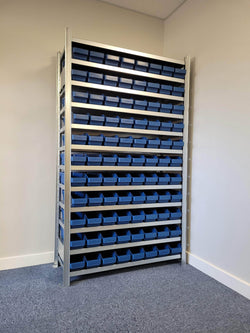Stemo Picking Shelving Unit with Plastic Shelf Bins 1790mm H x 1000mm W x 400mm D, 44 x 4024 Shelf Bins, Filstorage