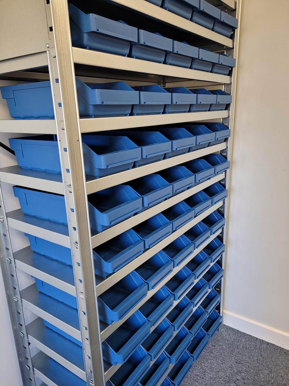 Stemo Picking Shelving Unit with Plastic Shelf Bins 1790mm H x 1000mm W x 400mm D, 44 x 4024 Shelf Bins, Filstorage