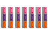 Bundle Offer: 21 x LK2 Plastic Locker 600mm H, 600mm High / Blue / Key Operated Lock, Filstorage