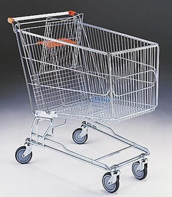 Shopping Trolley 240Ltr (set of 4), Red Handles, Filstorage