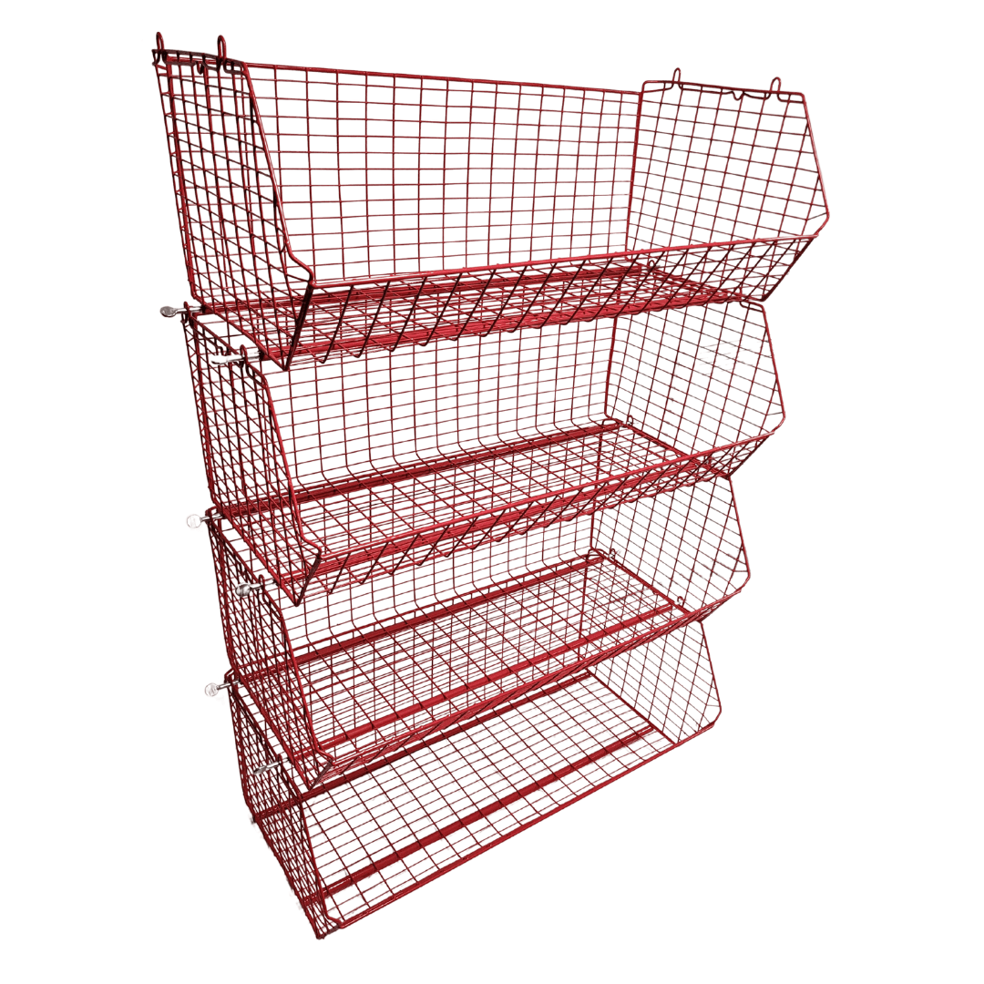 C12 (medium) Wire Storage Basket (single), C12 Wire Red / 1, Filstorage