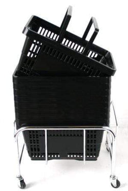 Bundle Offer! 30 Plastic Shopping Baskets & Plinth (7 Colours), Black, Filstorage