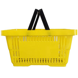 Bundle Offer! 30 Plastic Shopping Baskets & Plinth (7 Colours), Yellow, Filstorage