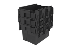 Loadhog 306 Heavy Duty Plastic Storage Container with lid (25 Litres), Black lid/Black Body / 1, Filstorage