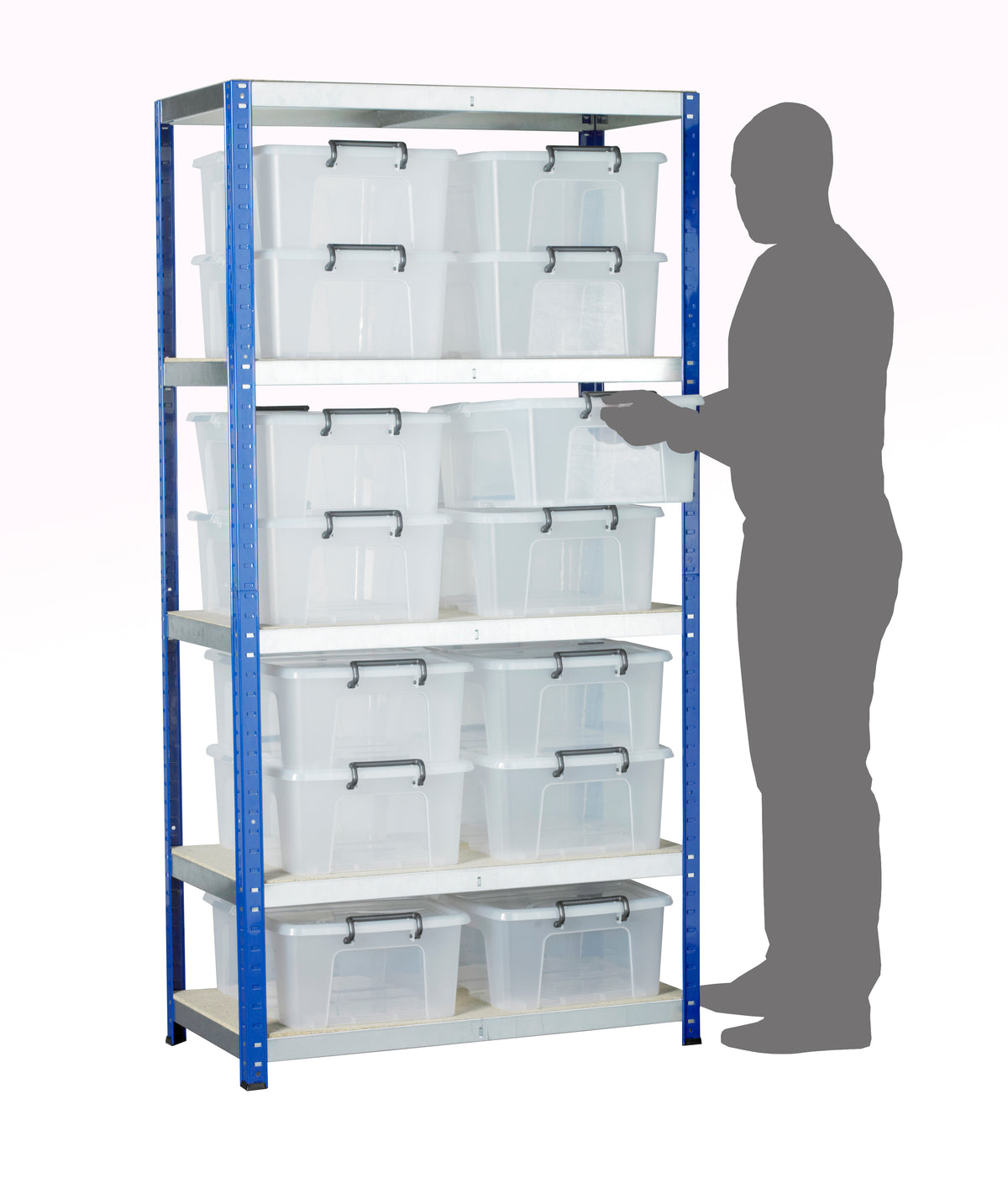 Eco-Rax Heavy-Duty Shelving Unit Complete with Storage Boxes