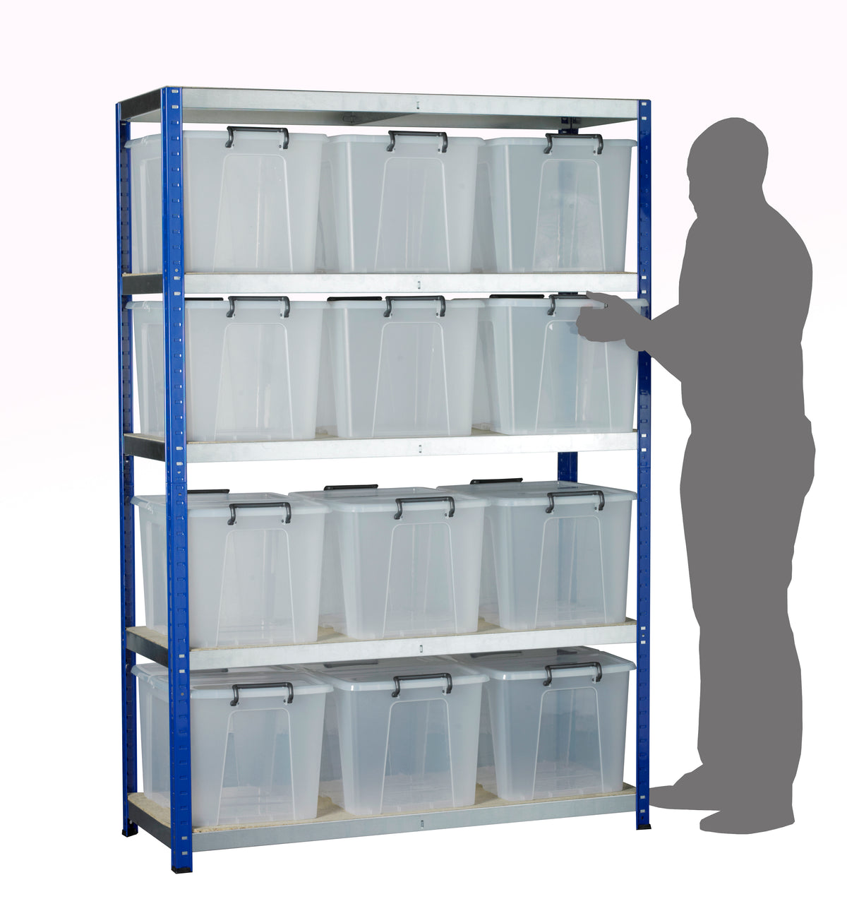 Eco-Rax Heavy-Duty Shelving Unit Complete with Storage Boxes
