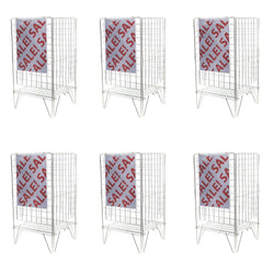 Wire Dump Bin Basket Square (16 inch), Bundle of 6 Offer / White, Filstorage