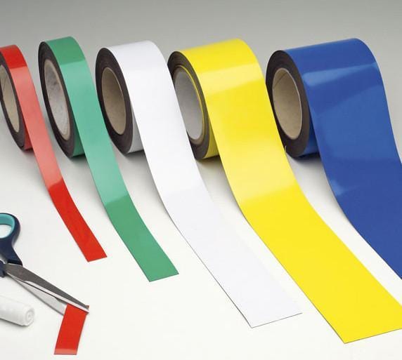 Wipe Clean Magnetic Tape (10m x 90mm), 10m x 90mm White, Filstorage