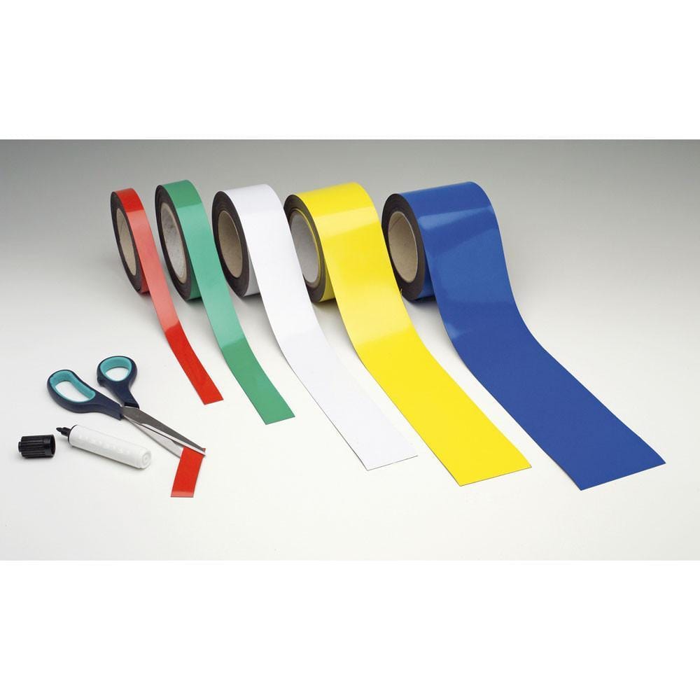 Wipe Clean Magnetic Tape (10m x 90mm), 10m x 90mm White, Filstorage