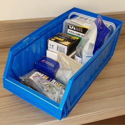 Large Collapsible Plastic Storage Bins (Pack of 5), Blue Bins T53P, Filstorage