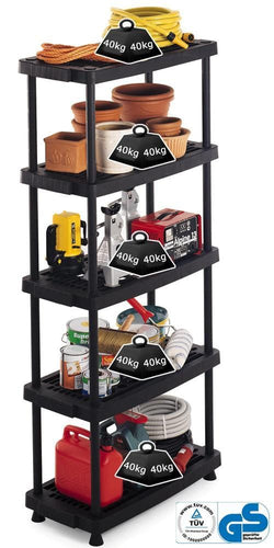 Vented Recycled Plastic Shelving 40kg 5 Level 1760mm H x 790mm W x 390mm D, 8040/5, Filstorage