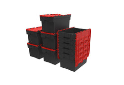 Loadhog Heavy Duty Plastic Storage Container with lid 65 L (Four Colours), Red / 10, Filstorage
