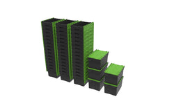 Loadhog Heavy Duty Plastic Storage Container with lid 65 L (Four Colours), Green / 50, Filstorage