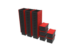 Loadhog Heavy Duty Plastic Storage Container with lid 65 L (Four Colours), Red / 50, Filstorage