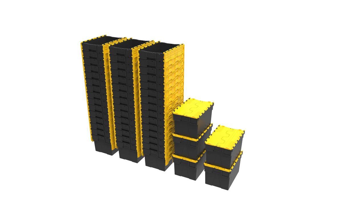 Loadhog Heavy Duty Plastic Storage Container with lid 65 L (Four Colours), Yellow / 50, Filstorage