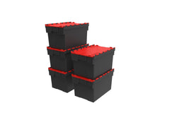 Loadhog Heavy Duty Plastic Storage Container with lid 65 L (Four Colours), Red / 5, Filstorage