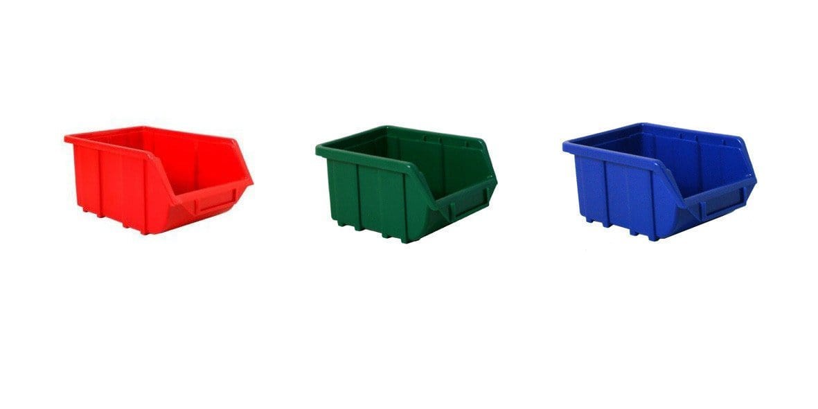 Metal Wall Storage Kit with 28 Plastic Parts Bins (Steel Panel), Blue, Filstorage