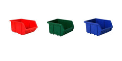 Metal Wall Storage Kit with 9 Plastic Parts Bins (Steel Panel), Blue, Filstorage