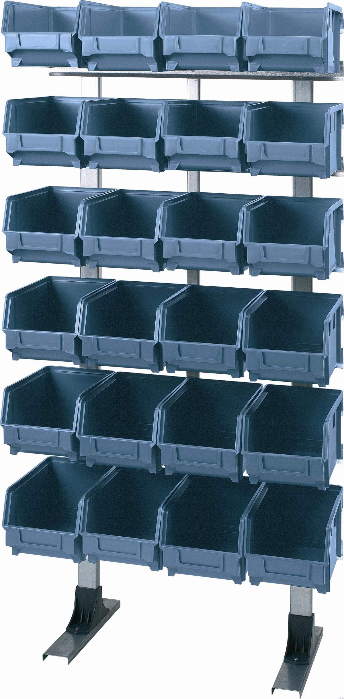 Freestanding Louvre Panel Parts Storage Bin Rack with 24 Bins 1250mm H, T303, Filstorage