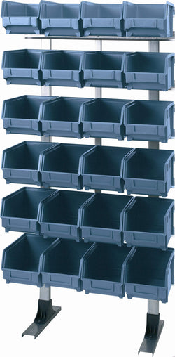 Freestanding Louvre Panel Parts Storage Bin Rack with 24 Bins 1250mm H, T303, Filstorage