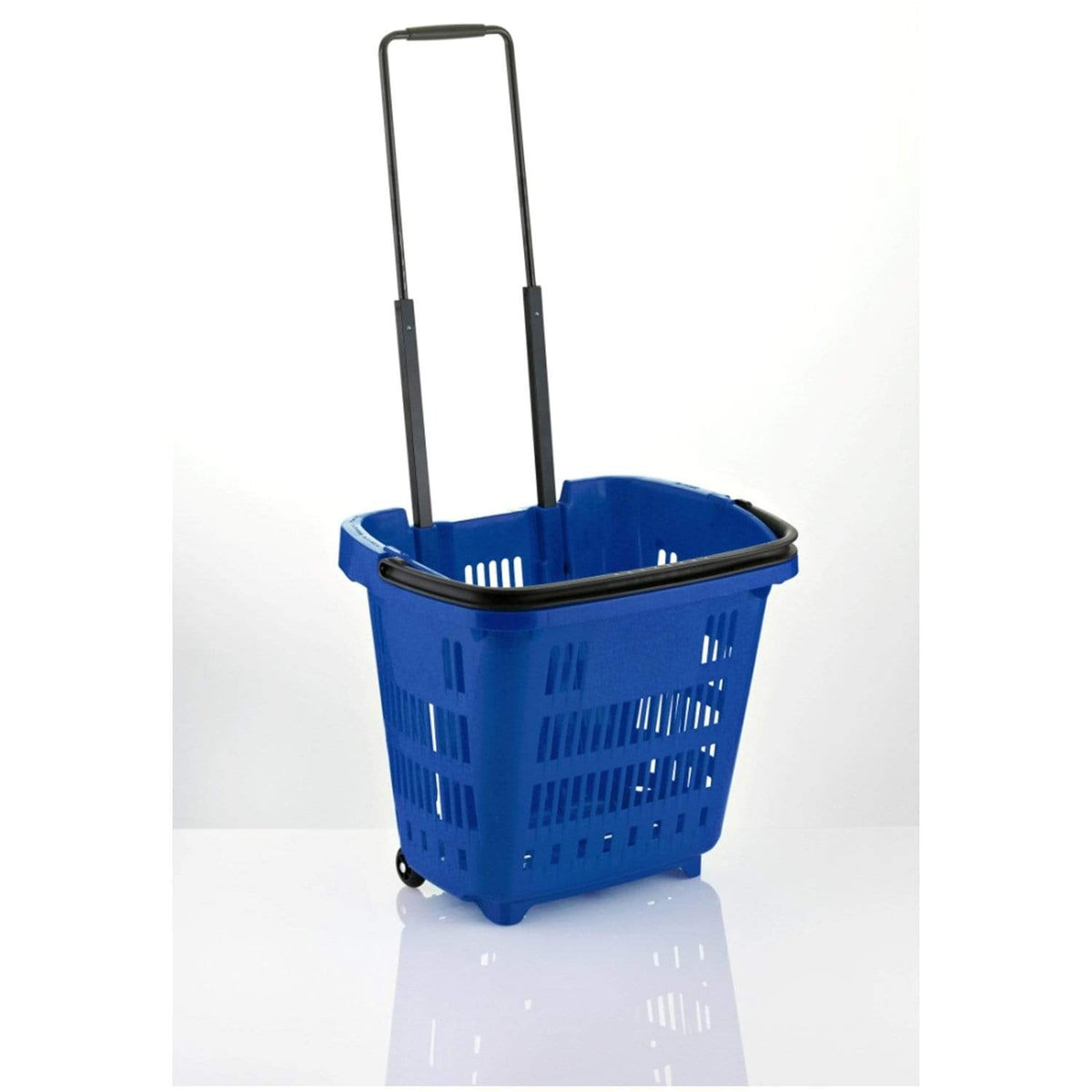 Plastic Shopping Trolley Basket 34L (5 Colours), Blue, Filstorage