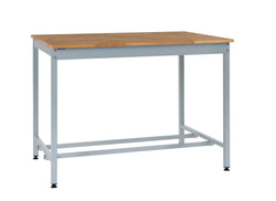 Square Tube Workbench 840mm H, 1200mm / Solid Beech, Filstorage